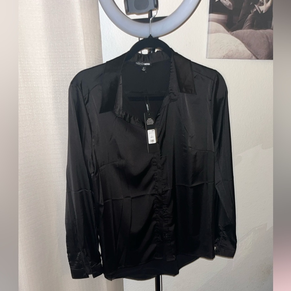 Fashion Nova Black Button Down Shirt